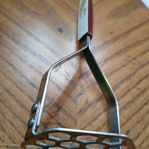 Stainless Steel Potato Masher with Red Handle